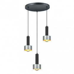 Lámpara Allende 3xe27 Negro/plata Regx35x35 Cm