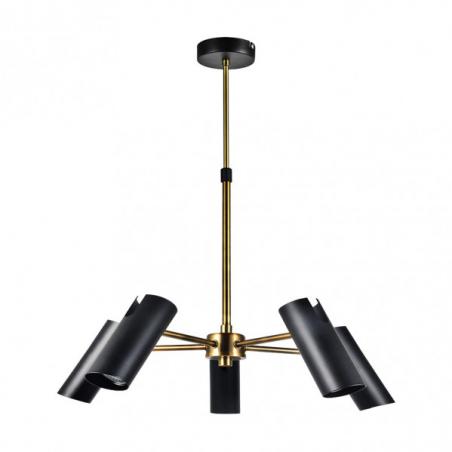 Lampara Marrakech 5xgu10 Negro/cuero Regx58x58 Cm Orientable