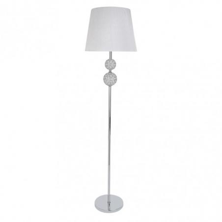 Pie Salon Bogota 1xe27 Cromo Pantalla Blanca 160x38x38 Cm