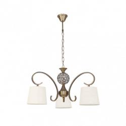 Lampara Bogota 3xe14 Cuero Pantalla Beis  Regx57x57 Cm