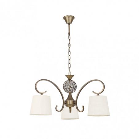 Lampara Bogota 3xe14 Cuero Pantalla Beis  Regx57x57 Cm