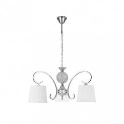 Lampara Bogota 3xe14 Cromo Pantalla Blanca  Regx57x57 Cm