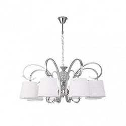 Lampara Bogota 8xe14 Cromo Pantalla Blanca Regx75x75 Cm
