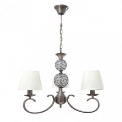 Lampara Ordoñez 3xe14 Cuero Pantalla Beis Regx60x60 Cm