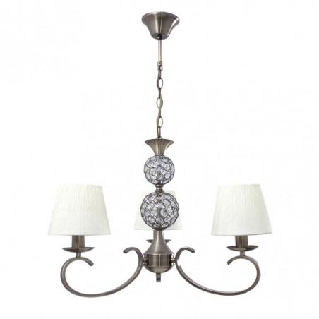 Lampara Ordoñez 3xe14 Cuero Pantalla Beis Regx60x60 Cm