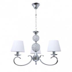 Lampara Ordoñez 3xe14 Cromo Pantalla Blanca Regx60x60 Cm