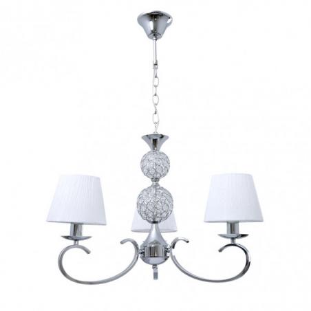 Lampara Ordoñez 3xe14 Cromo Pantalla Blanca Regx60x60 Cm