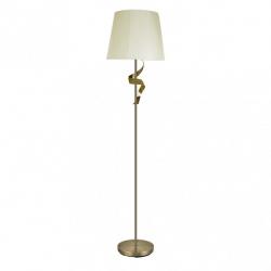 Pie Salon Baeza 1xe27 Cuero Pantalla Beis 162x38x38 Cm