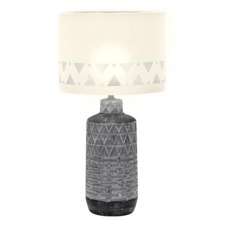 Sobremesa Ceramica Mos 1xe27 Zinc Pantalla Blanca 42,5x24x24 Cm