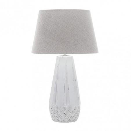 Sobremesa Ceramica See 1xe27 Blanca Pantalla Gris 56x33x33 Cm