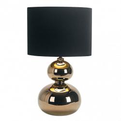 Sobremesa Ceramica Roa 1xe27 Oro Pantalla Negra 51x30x30 Cm