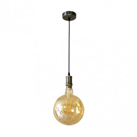 Colgante Celso 1xe27 Cuero/ambar Bombilla   Incluida 8w 3000k 640lm Regx20x20 Cm