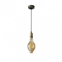Colgante Dante 1xe27 Cuero/ambar  Bombilla  Incluida 8w 3000k 640lm Regx12x12 Cm