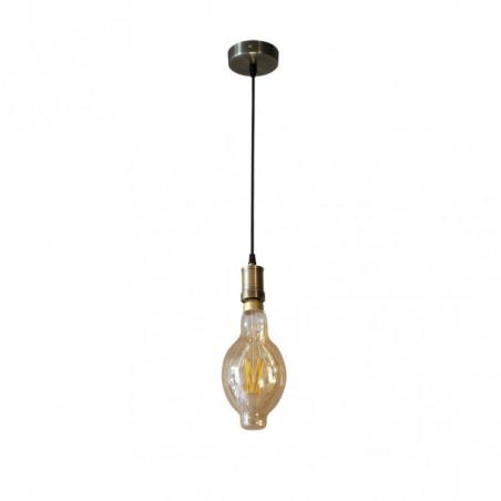Colgante Dante 1xe27 Cuero/ambar  Bombilla  Incluida 8w 3000k 640lm Regx12x12 Cm