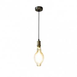 Colgante Dante 1xe27 Cuero/ambar  Bombilla  Incluida 8w 3000k 640lm Regx12x12 Cm