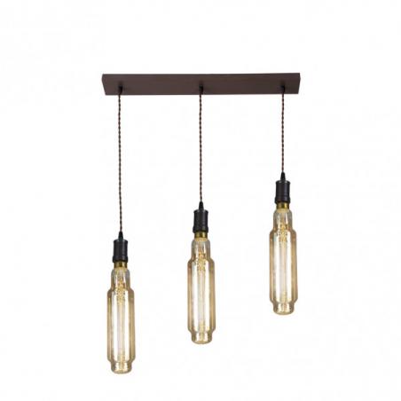 Lampara Elio 3xe27 Marron/ambar  Bombillas   Incluidas 24w 3000k 1920lm Regx64x8 Cm