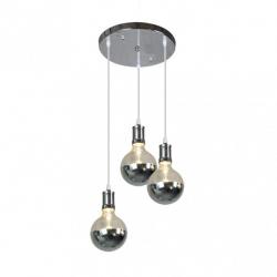Lampara Gala 3xe27 Cromo/cromo Bombillas   Incluidas 24w 2700k 2100lm Regx36x36 Cm