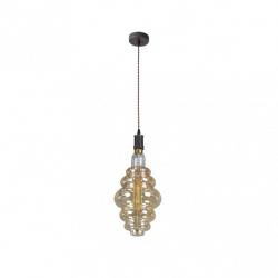 Colgante Loreto 1xe27 Marron/ambar  Bombilla Incluida 8w 3000k 620lm Regx20x20 Cm