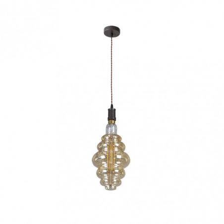 Colgante Loreto 1xe27 Marron/ambar  Bombilla Incluida 8w 3000k 620lm Regx20x20 Cm