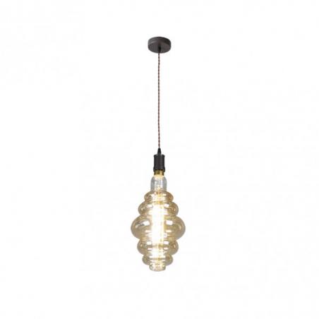 Colgante Loreto 1xe27 Marron/ambar  Bombilla Incluida 8w 3000k 620lm Regx20x20 Cm