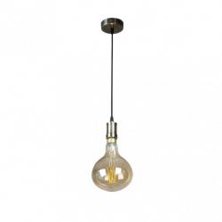 Colgante Sira 1xe27 Cuero/ambar  Bombilla   Incluida 8w 640lm 3000k Regx16x16 Cm