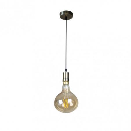 Colgante Sira 1xe27 Cuero/ambar  Bombilla   Incluida 8w 640lm 3000k Regx16x16 Cm