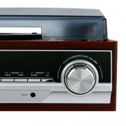 Tocadiscos 33/45/78 Rpm Lcd Radio Am/fm Pll  Estereo Entrada Auxiliar Despertador