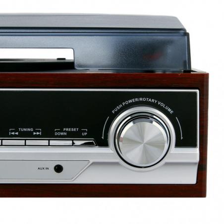 Tocadiscos 33/45/78 Rpm Lcd Radio Am/fm Pll  Estereo Entrada Auxiliar Despertador