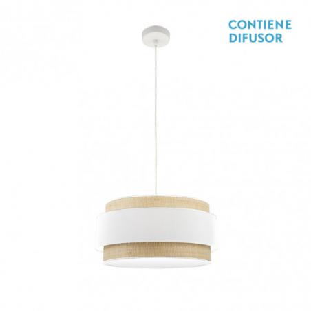 Colgante Kandy 2xe27 Natural/blanco Regx50x50 Cm