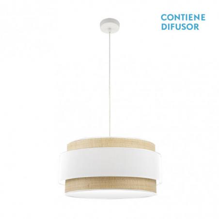 Colgante Kandy 3xe27 Natural/blanco Regx60x60 Cm