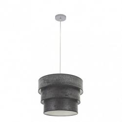 Colgante Triple Smile 1xe27 Cromo/Madera Negra Regx40x40 Cm