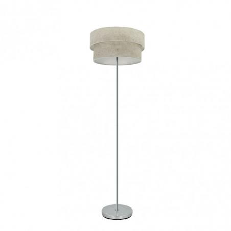 Pie Salon Doble Smile 1xe27 Cromo/cemento Gris 162x40x40 Cm