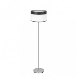 Pie Salon Cloe 1xe27 Cromo/blanca-madera Negra162x40x40  cm