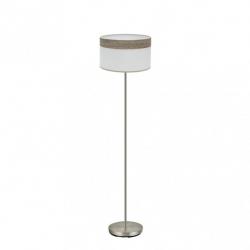 Pie Salon Cloe 1xe27 Niquel/blanca-madera Gris 162x40x40 cm