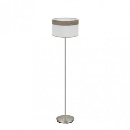 Pie Salon Cloe 1xe27 Niquel/blanca-madera Gris 162x40x40 cm