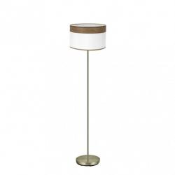 Pie Salon Cloe 1xe27 Cuero/blanca-madera Oscura 162x40x40 cm