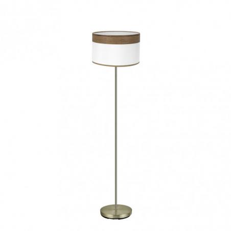 Pie Salon Cloe 1xe27 Cuero/blanca-madera Oscura 162x40x40 cm