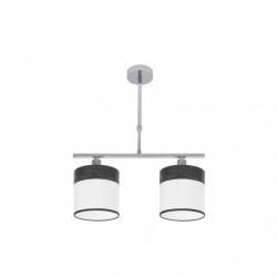 Lampara Cloe 2xe14 Cromo/blanca-madera Negra Regx43x14 cm