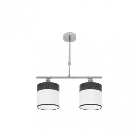 Lampara Cloe 2xe14 Cromo/blanca-madera Negra Regx43x14 cm