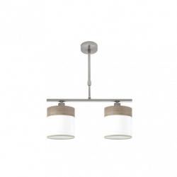 Lampara Cloe 2xe14 Niquel/blanca-madera Gris Regx43x14 cm