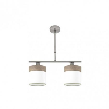 Lampara Cloe 2xe14 Niquel/blanca-madera Gris Regx43x14 cm