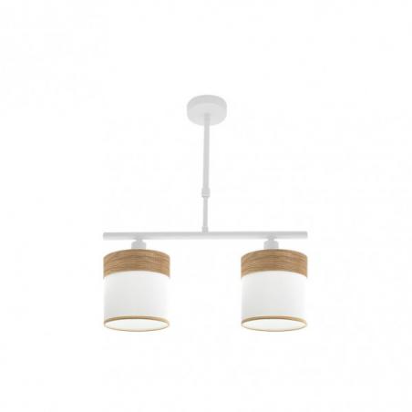 Lampara Cloe 2xe14 Blanca/blanca-madera Clara Regx43x14 cm