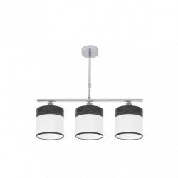 Lampara Cloe 3xe14 Cromo/blanca-madera Negra Regx55x14 cm