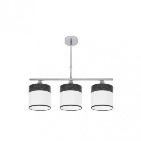 Lampara Cloe 3xe14 Cromo/blanca-madera Negra Regx55x14 cm