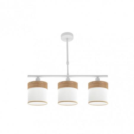 Lampara Cloe 3xe14 Blanca/blanca-madera Clara Regx55x14 cm