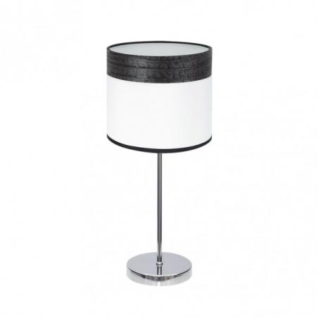 Sobremesa Cloe 1xe14 Cromo/blanca-madera Negra 42X18X18 CM