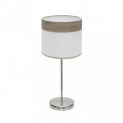 Sobremesa Cloe 1xe14 Niquel/blanca-madera Gris 42x18x18 cm