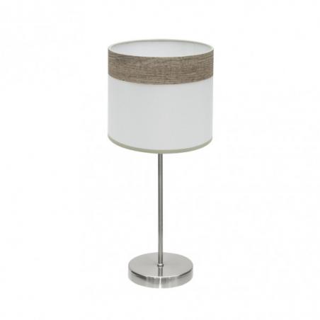 Sobremesa Cloe 1xe14 Niquel/blanca-madera Gris 42x18x18 cm