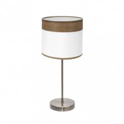 Sobremesa Cloe 1xe14 Cuero/blanca-madera Oscura 42x18x18 cm