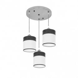 Plafon Cloe 3xe27 Cromo/blanca-madera Negra Regx42x42 cm
